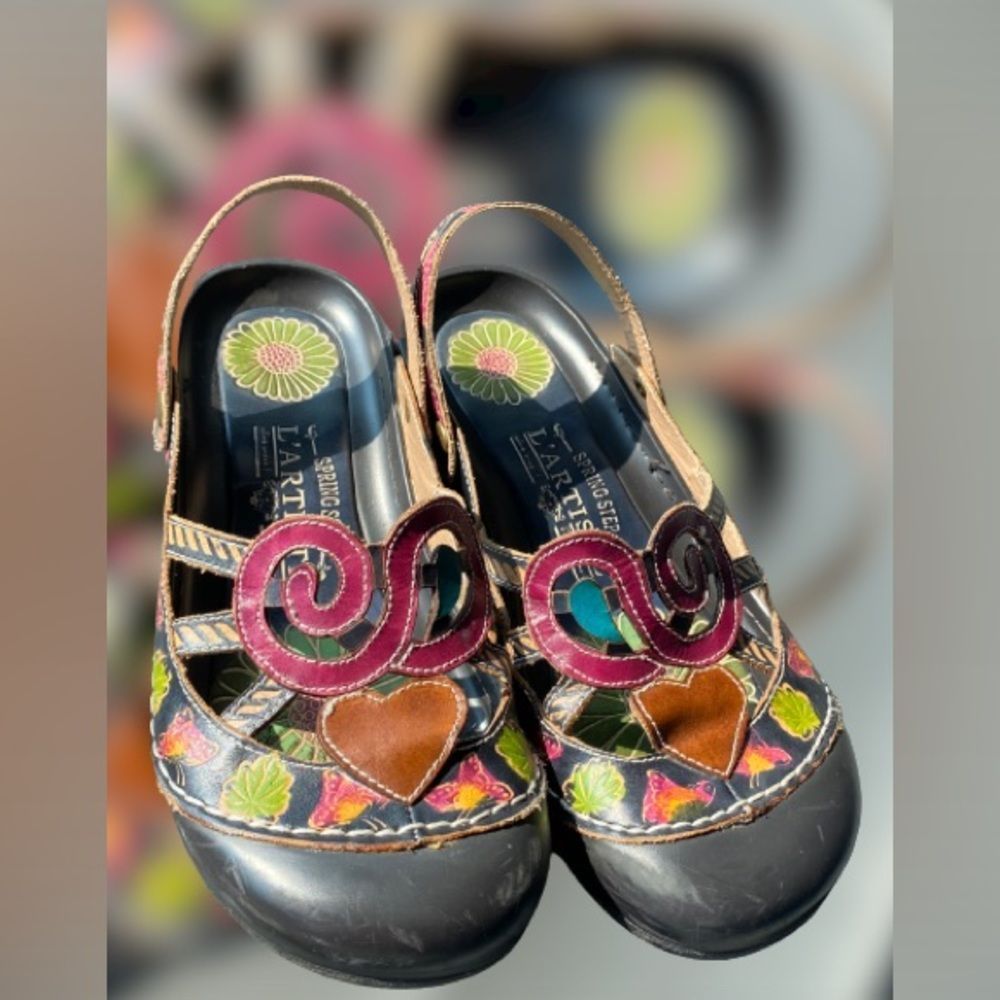 Spring Step Multicolor Artistic Mules